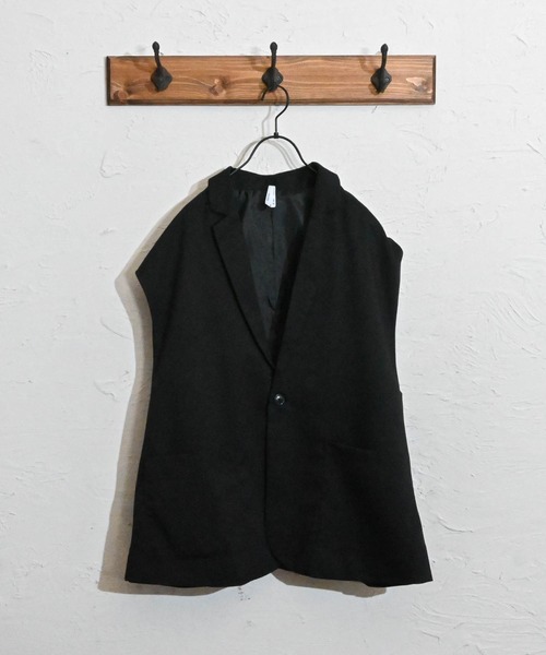 Anytime Songs（エニータイムソングス）の「TRシングルテーラードカラージレ（ベスト・メンズ・オフホワイト/グリーン/ブラック/モカ/ベージュ/サックスブルー・LARGE/X-LARGE/MEDIUM）」の3枚目の写真