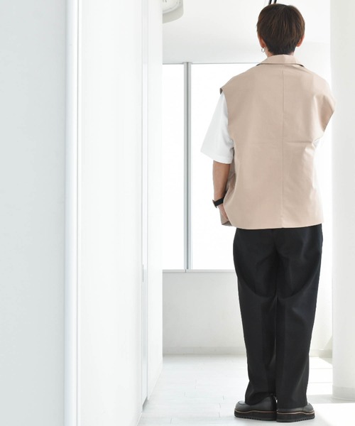 Anytime Songs（エニータイムソングス）の「TRシングルテーラードカラージレ（ベスト・メンズ・オフホワイト/グリーン/ブラック/モカ/ベージュ/サックスブルー・LARGE/X-LARGE/MEDIUM）」の16枚目の写真
