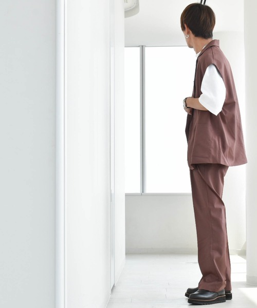 Anytime Songs（エニータイムソングス）の「TRシングルテーラードカラージレ（ベスト・メンズ・オフホワイト/グリーン/ブラック/モカ/ベージュ/サックスブルー・LARGE/X-LARGE/MEDIUM）」の11枚目の写真