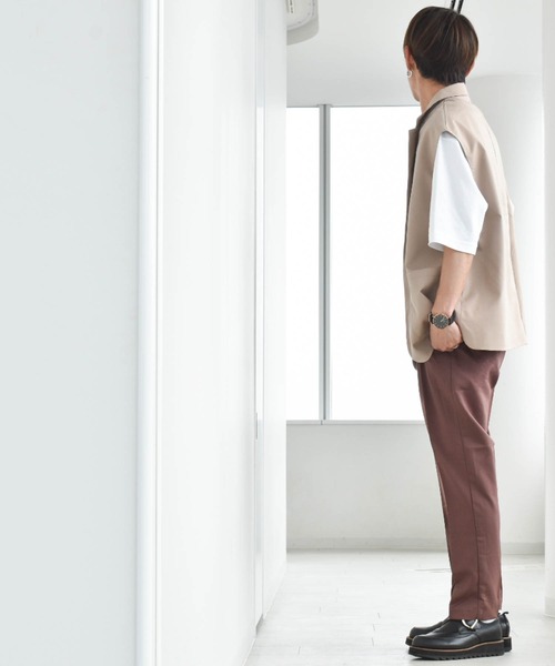 Anytime Songs（エニータイムソングス）の「TRシングルテーラードカラージレ（ベスト・メンズ・オフホワイト/グリーン/ブラック/モカ/ベージュ/サックスブルー・LARGE/X-LARGE/MEDIUM）」の19枚目の写真