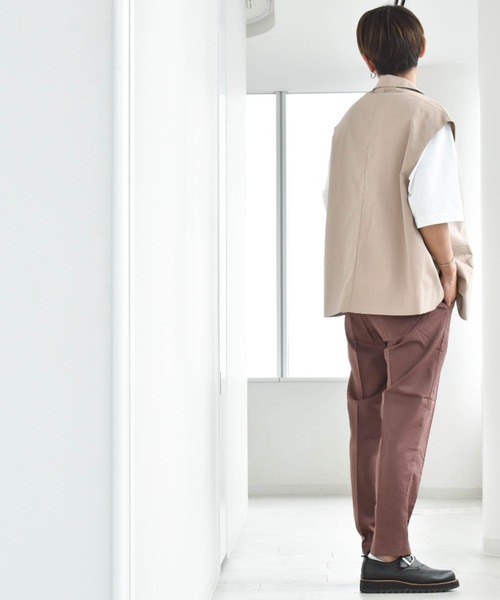 Anytime Songs（エニータイムソングス）の「TRシングルテーラードカラージレ（ベスト・メンズ・オフホワイト/グリーン/ブラック/モカ/ベージュ/サックスブルー・LARGE/X-LARGE/MEDIUM）」の20枚目の写真