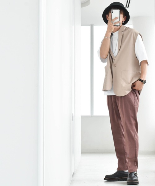 Anytime Songs（エニータイムソングス）の「TRシングルテーラードカラージレ（ベスト・メンズ・オフホワイト/グリーン/ブラック/モカ/ベージュ/サックスブルー・LARGE/X-LARGE/MEDIUM）」の18枚目の写真