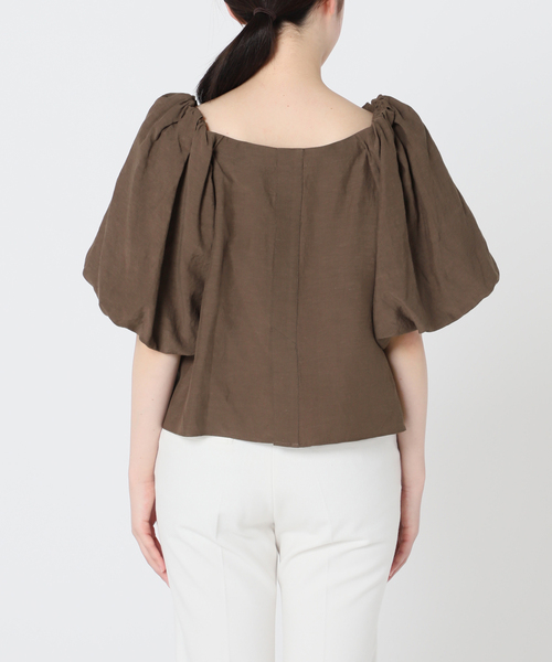 リネンオフショル2WAYボリュームブラウス
