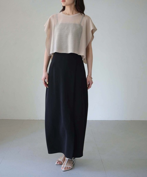 cheriella（シェリエラ）の「【cheriella】スクエアスリーブシアーショートニット SQUARE SLEEVE SHEER SHORT KNIT（ニット/セーター・レディース・ブルー/ライトベージュ/ブラック/カーキ・M）」の22枚目の写真