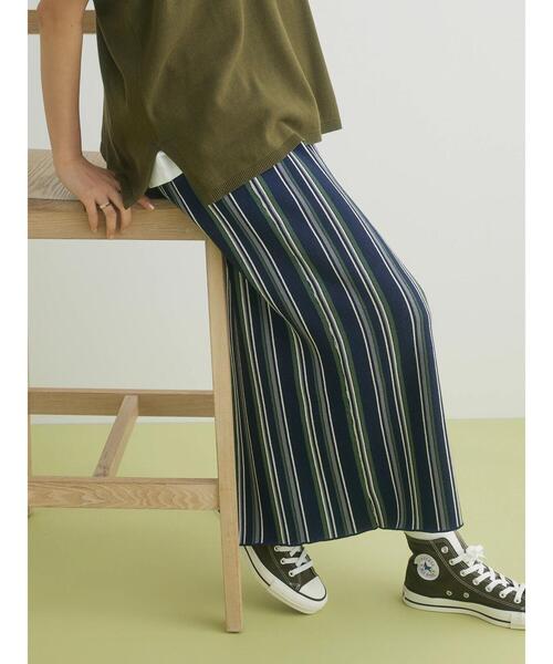 CRAFT STANDARD BOUTIQUE(クラフトスタンダードブティック)の「ストライプナロースカート(スカート・レディース・ネイビー/アイボリー・FREE)」の14枚目の写真