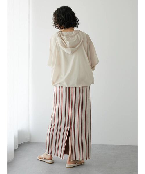 CRAFT STANDARD BOUTIQUE(クラフトスタンダードブティック)の「ストライプナロースカート(スカート・レディース・ネイビー/アイボリー・FREE)」の15枚目の写真