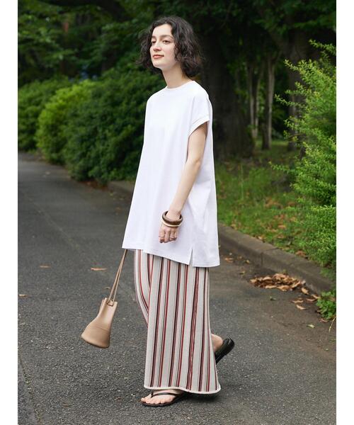 CRAFT STANDARD BOUTIQUE(クラフトスタンダードブティック)の「ストライプナロースカート(スカート・レディース・ネイビー/アイボリー・FREE)」の10枚目の写真