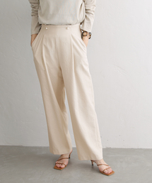 パールボタンウエストタックパンツ