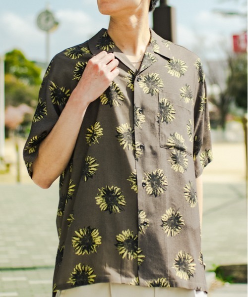 SUGGESTION(サジェッション)の「SUGGESTION とろみ 総柄 レーヨン ワイド 半袖オープンカラーシャツ 2023SS(シャツ/ブラウス・メンズ・A/B/C/D/E/F・M/L)」の22枚目の写真