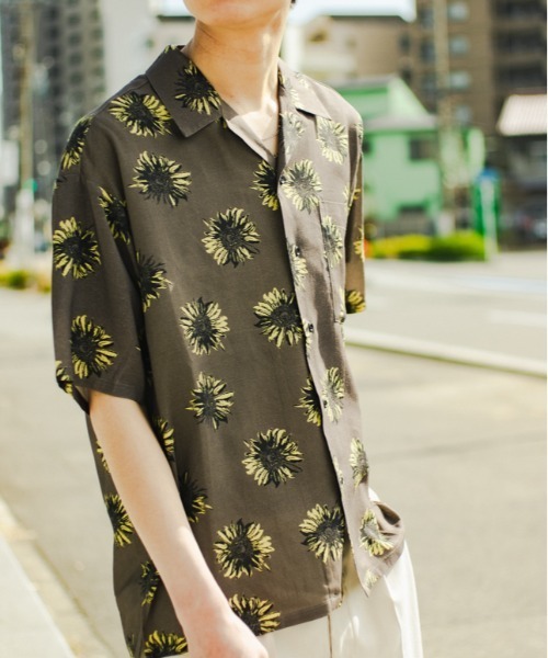SUGGESTION(サジェッション)の「SUGGESTION とろみ 総柄 レーヨン ワイド 半袖オープンカラーシャツ 2023SS(シャツ/ブラウス・メンズ・A/B/C/D/E/F・M/L)」の19枚目の写真