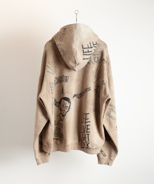 SEVESKIG（セヴシグ）の「SEVESKIG/セブシグ/Vintage graffiti foodie（パーカー・メンズ・ベージュ/ブラック/パープル・SMALL/MEDIUM/LARGE/X-LARGE）」の7枚目の写真
