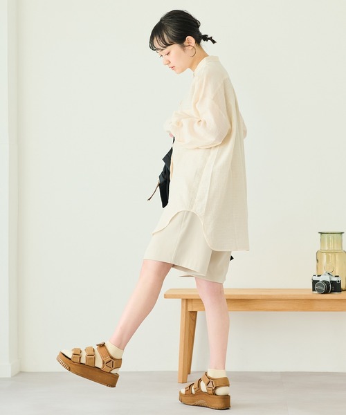 Crisp(クリスプ)の「クリンクルルーズシャツ(シャツ/ブラウス・レディース・アイボリー/ピンク/ホワイト・FREE)」の15枚目の写真