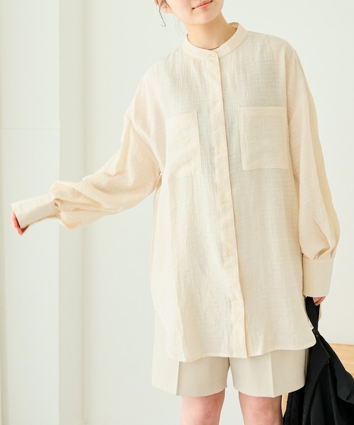 Crisp(クリスプ)の「クリンクルルーズシャツ(シャツ/ブラウス・レディース・アイボリー/ピンク/ホワイト・FREE)」の17枚目の写真