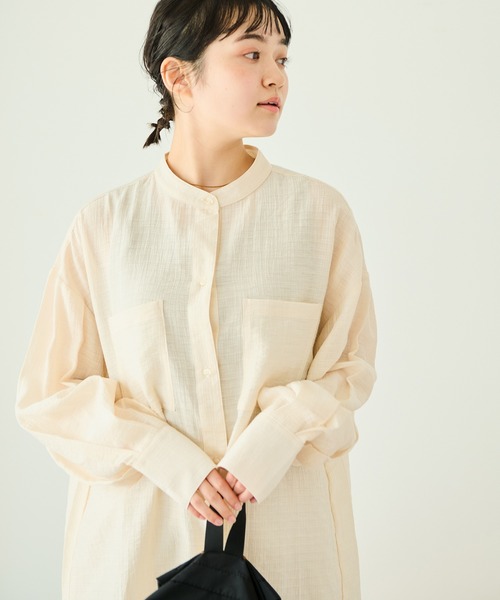 Crisp(クリスプ)の「クリンクルルーズシャツ(シャツ/ブラウス・レディース・アイボリー/ピンク/ホワイト・FREE)」の18枚目の写真