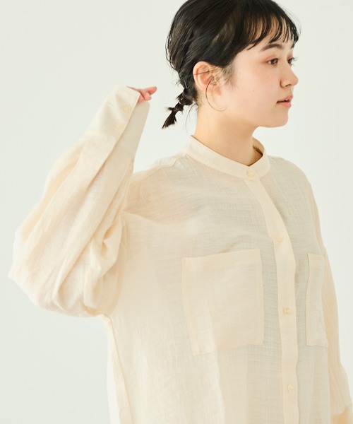 Crisp(クリスプ)の「クリンクルルーズシャツ(シャツ/ブラウス・レディース・アイボリー/ピンク/ホワイト・FREE)」の19枚目の写真