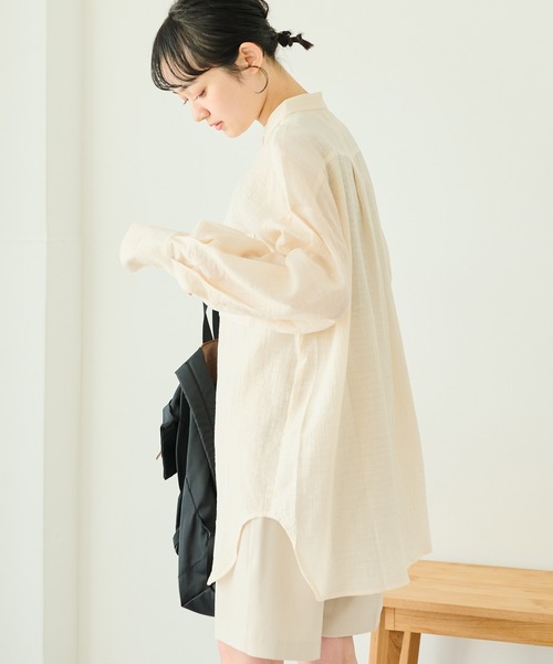 Crisp(クリスプ)の「クリンクルルーズシャツ(シャツ/ブラウス・レディース・アイボリー/ピンク/ホワイト・FREE)」の20枚目の写真