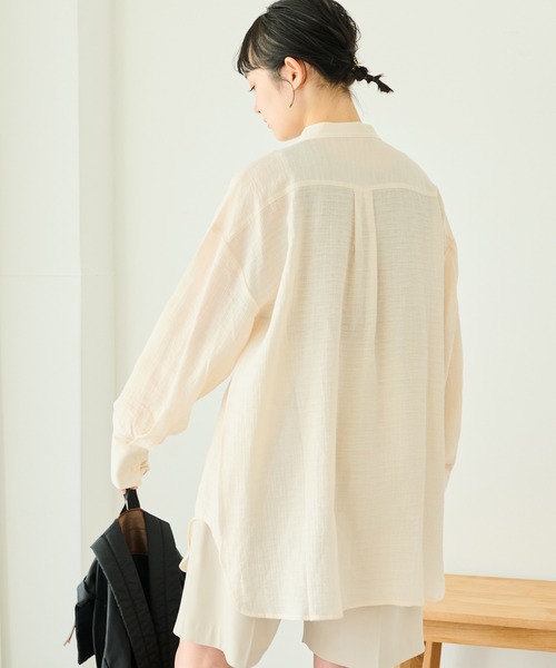 Crisp(クリスプ)の「クリンクルルーズシャツ(シャツ/ブラウス・レディース・アイボリー/ピンク/ホワイト・FREE)」の21枚目の写真