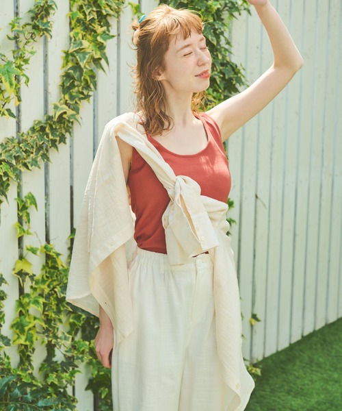 Crisp(クリスプ)の「クリンクルルーズシャツ(シャツ/ブラウス・レディース・アイボリー/ピンク/ホワイト・FREE)」の10枚目の写真