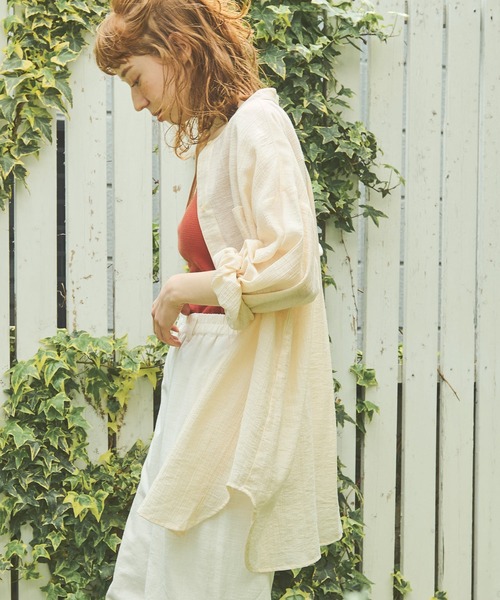 Crisp(クリスプ)の「クリンクルルーズシャツ(シャツ/ブラウス・レディース・アイボリー/ピンク/ホワイト・FREE)」の8枚目の写真