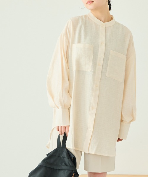 Crisp(クリスプ)の「クリンクルルーズシャツ(シャツ/ブラウス・レディース・アイボリー/ピンク/ホワイト・FREE)」の12枚目の写真