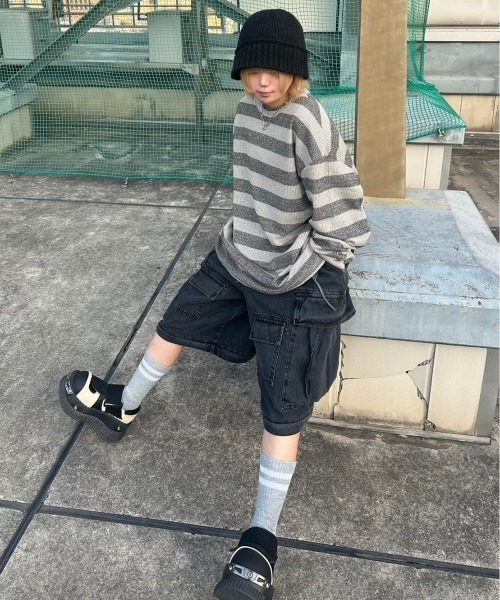 トップス XU DOG stripe knit XU DOG stripe knit トップス