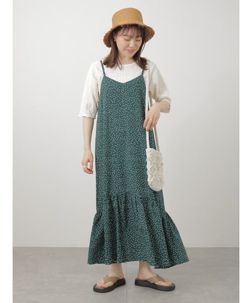 ehka sopo（エヘカソポ）の「ドット柄キャミソールワンピース（ワンピース・レディース・ブラック/グリーン/ネイビー・ﾌﾘ-）」の13枚目の写真