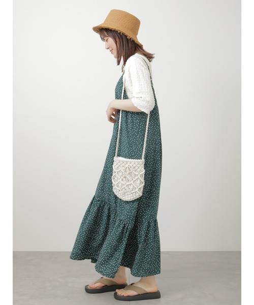 ehka sopo（エヘカソポ）の「ドット柄キャミソールワンピース（ワンピース・レディース・ブラック/グリーン/ネイビー・ﾌﾘ-）」の10枚目の写真