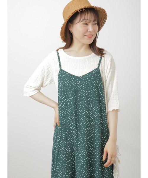 ehka sopo（エヘカソポ）の「ドット柄キャミソールワンピース（ワンピース・レディース・ブラック/グリーン/ネイビー・ﾌﾘ-）」の9枚目の写真