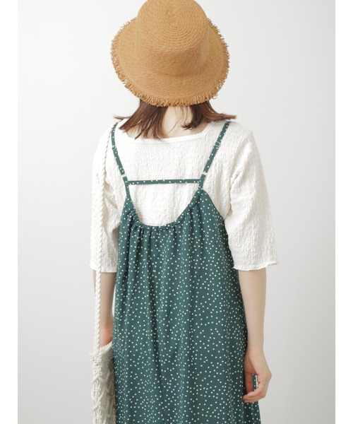 ehka sopo（エヘカソポ）の「ドット柄キャミソールワンピース（ワンピース・レディース・ブラック/グリーン/ネイビー・ﾌﾘ-）」の6枚目の写真