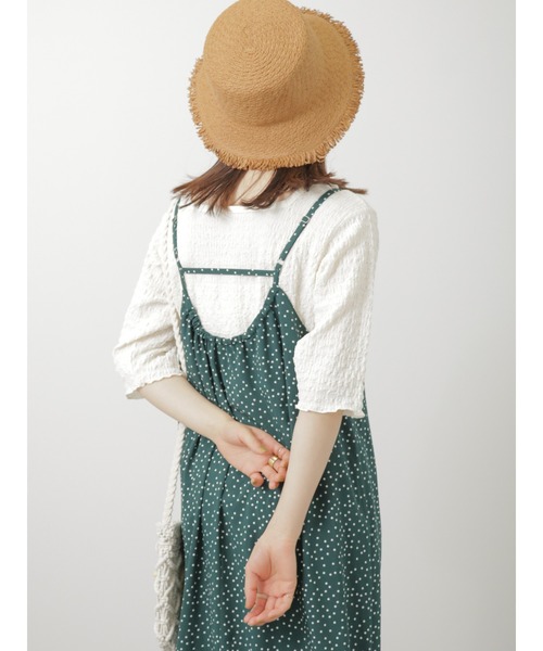 ehka sopo（エヘカソポ）の「ドット柄キャミソールワンピース（ワンピース・レディース・ブラック/グリーン/ネイビー・ﾌﾘ-）」の5枚目の写真