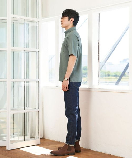 Pitta Re:)(ピッタリ)の「ビズポロ ボタンダウン 半袖ビジネスポロシャツ(ポロシャツ・メンズ・ライトグリーン・S/M/L/LL)」の7枚目の写真