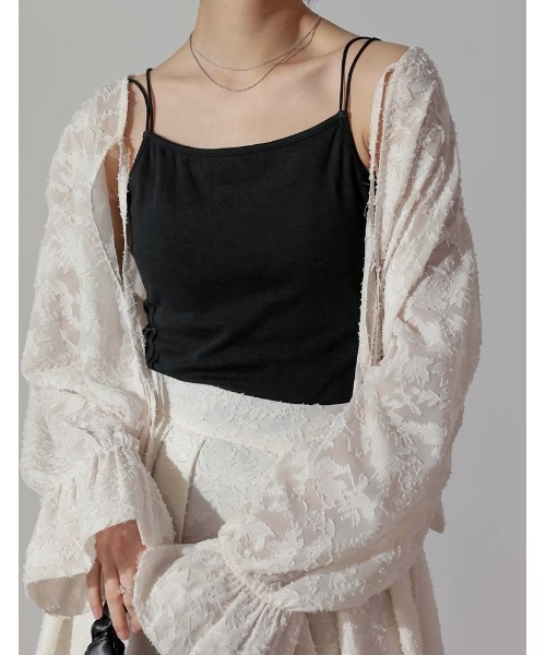 Re:EDIT（リエディ）の「ダブルストラップフライスカップ付きキャミソール（その他アンダーウェア/インナー・レディース・ブラック/ホワイト系その他・MEDIUM/LARGE/SMALL）」の3枚目の写真