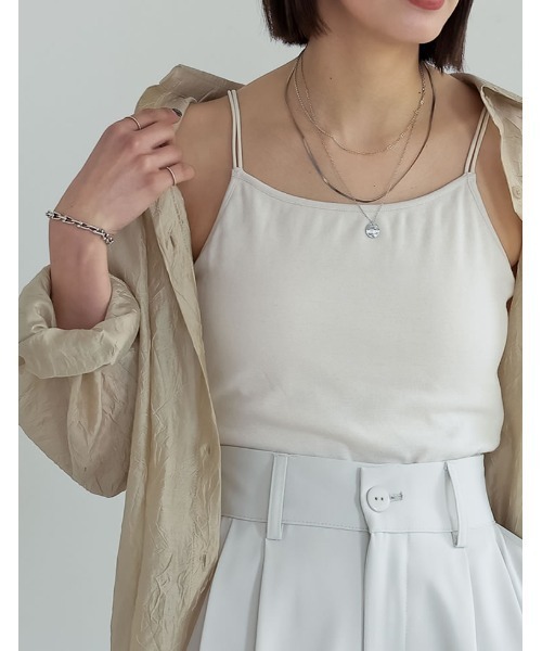 Re:EDIT（リエディ）の「ダブルストラップフライスカップ付きキャミソール（その他アンダーウェア/インナー・レディース・ブラック/ホワイト系その他・MEDIUM/LARGE/SMALL）」の10枚目の写真