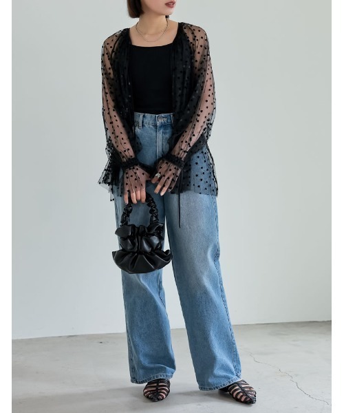 Re:EDIT（リエディ）の「ダブルストラップフライスカップ付きキャミソール（その他アンダーウェア/インナー・レディース・ブラック/ホワイト系その他・MEDIUM/LARGE/SMALL）」の6枚目の写真