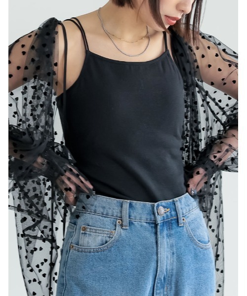 Re:EDIT（リエディ）の「ダブルストラップフライスカップ付きキャミソール（その他アンダーウェア/インナー・レディース・ブラック/ホワイト系その他・MEDIUM/LARGE/SMALL）」の17枚目の写真