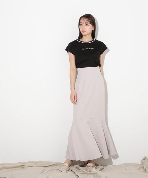JILL by JILL STUART(ジルバイジルスチュアート)の「◇パールツキロゴTシャツ(Tシャツ/カットソー・レディース・ホワイト/ブラック・FREE)」の5枚目の写真