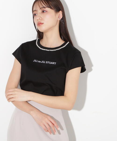 JILL by JILL STUART(ジルバイジルスチュアート)の「◇パールツキロゴTシャツ(Tシャツ/カットソー・レディース・ホワイト/ブラック・FREE)」の8枚目の写真