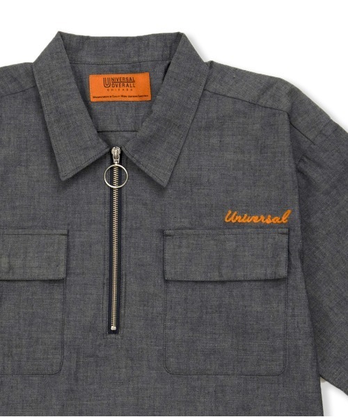 SUMMER WOOL ZIP FRONT S/S SHIRT (201-60308) | UNIVERSAL