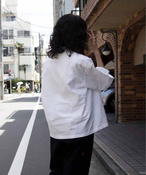 UNIVERSAL OVERALL(ユニバーサルオーバーオール)の「ハーフジップシャツ / HALF ZIP SHIRT(シャツ/ブラウス・メンズ・ホワイト/サックスブルー・M/L)」の12枚目の写真