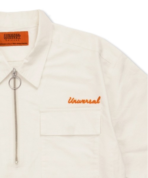 SUMMER WOOL ZIP FRONT S/S SHIRT (201-60308) | UNIVERSAL