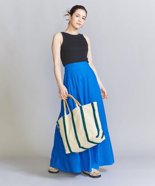 beej（ビージ）の「【別注】＜beej＞ストライプ刺繍 トートバッグ（トートバッグ・レディース・ベージュ/オフホワイト・FREE）」の2枚目の写真