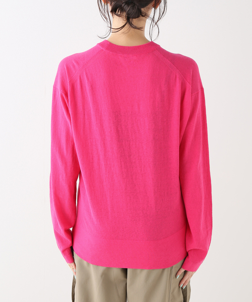 美品 23SS ATON エイトン RECYCLED FRESCA COTTON クルーネック ニット セーター KRAGSM0406 サイズ02 ピンク レディース 古着 中古 USED ATON - 美品 23SS ATON エイトン RECYCLED FRESCA COTTON クルーネック