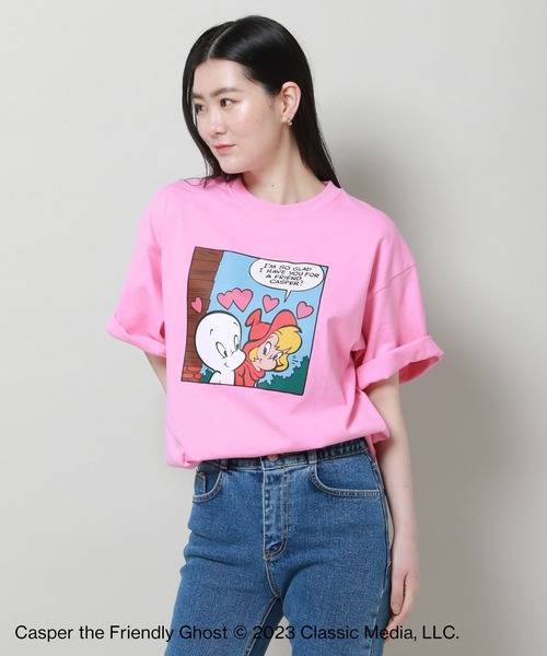 ALAND（エーランド）の「【UNISEX】ALAND×Casper（キャスパー）／コラボTEE4 2194858（Tシャツ/カットソー・レディース・ピンク/ブラック/ホワイト・MEDIUM/LARGE）」の13枚目の写真