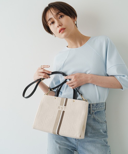 russet（ラシット）の「RST SHOPPER(CE-1100)（トートバッグ・レディース・ネイビー/グレー/サックスブルー/ピンク/アイボリー/バイオレット/ローズ・FREE）」の2枚目の写真