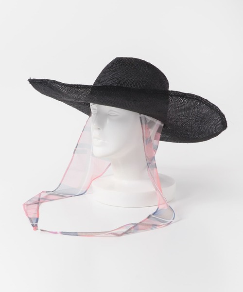 KIJIMA TAKAYUKI（キジマ　タカユキ）の「KIJIMA TAKAYUKI　RAMIE HAT W（ハット・レディース・ブラック/アイボリー・57）」の2枚目の写真