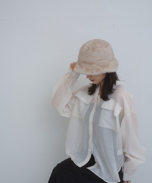 Lui's（ルイス）の「フェイクミンクハット（ハット・レディース・ライトベージュ/ブラウン/ブラック・FREE）」の3枚目の写真