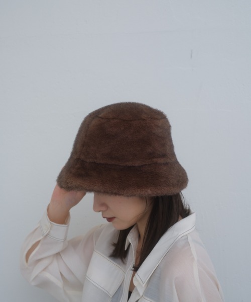 Lui's（ルイス）の「フェイクミンクハット（ハット・レディース・ライトベージュ/ブラウン/ブラック・FREE）」の5枚目の写真
