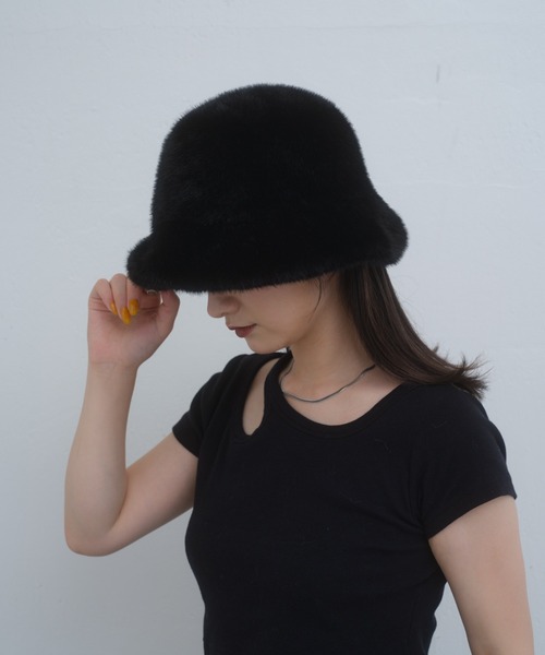 Lui's（ルイス）の「フェイクミンクハット（ハット・レディース・ライトベージュ/ブラウン/ブラック・FREE）」の8枚目の写真