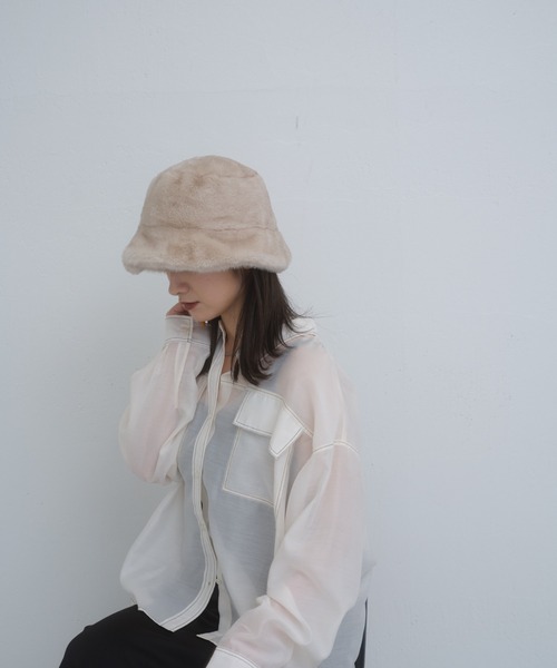 Lui's（ルイス）の「フェイクミンクハット（ハット・レディース・ライトベージュ/ブラウン/ブラック・FREE）」の10枚目の写真