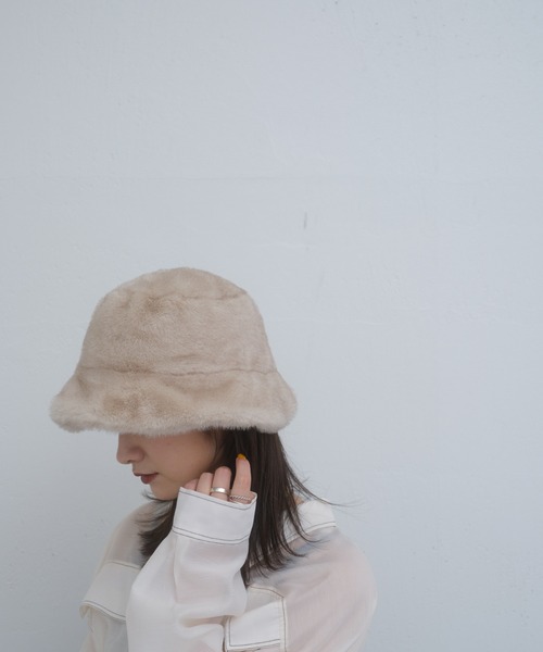 Lui's（ルイス）の「フェイクミンクハット（ハット・レディース・ライトベージュ/ブラウン/ブラック・FREE）」の6枚目の写真